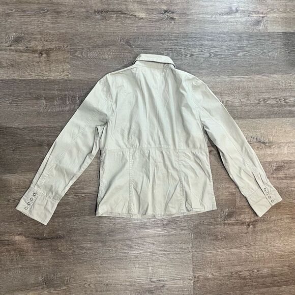 TOMMY HILFIGER Women’s Long Stretch Sleeve Blouse Button Up Color Beige … - Picture 2 of 5